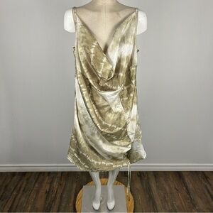 NWT PrettyLittleThing Gold and Cream Backless Dress